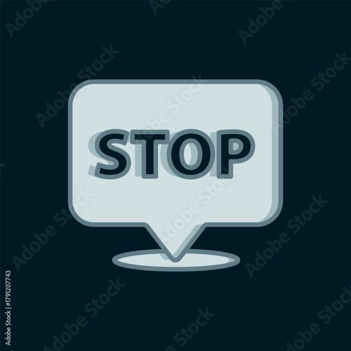 Line Protest icon isolated on black background. Meeting, protester, picket, speech, banner, protest placard, petition, leader, leaflet. Flat filled outline style with shadow. Vector