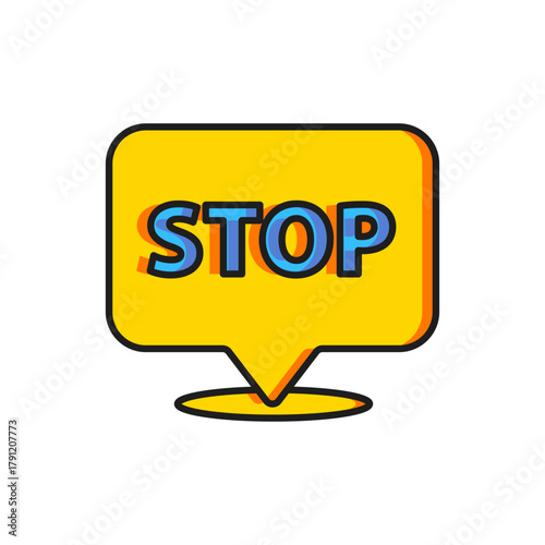 Color Protest icon isolated on white background. Meeting, protester, picket, speech, banner, protest placard, petition, leader, leaflet. Flat filled outline style with shadow. Vector