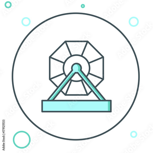 Line Lottery machine icon isolated on white background. Lotto bingo game of luck concept. Wheel drum leisure. Colorful outline concept. Vector