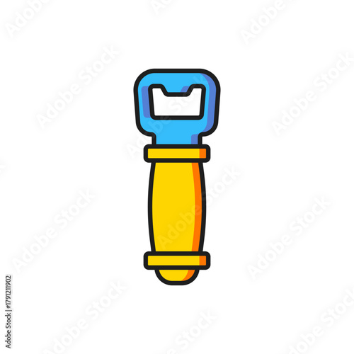 Color Bottle opener icon isolated on white background. Flat filled outline style with shadow. Vector
