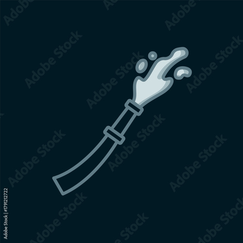 Line Fire hose reel icon isolated on black background. Flat filled outline style with shadow. Vector