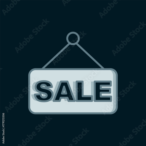 Line Price tag with an inscription Sale icon isolated on black background. Badge for price. Promo tag discount. Flat filled outline style with shadow. Vector