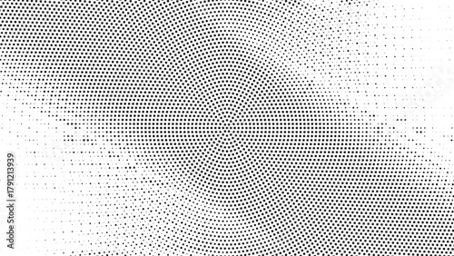 Abstract halftone cross pattern, black dotted geometric optical illusion design, modern digital texture, minimal vector background with symmetry and perspective depth