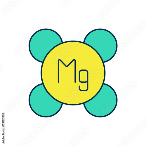 Filled outline Magnesium chemical element icon isolated on isolated on white background. Vector