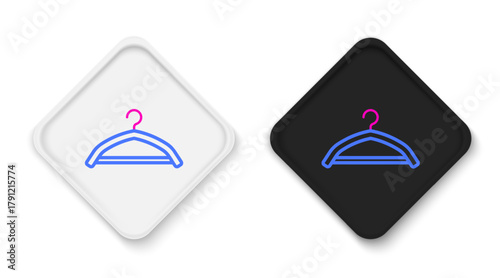 Line Hanger wardrobe icon isolated on white background. Cloakroom icon. Clothes service symbol. Laundry hanger sign. Colorful outline concept. Vector