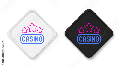 Line Casino signboard icon isolated on white background. Colorful outline concept. Vector