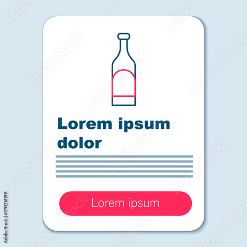 Line Bottle of wine icon isolated on grey background. Colorful outline concept. Vector