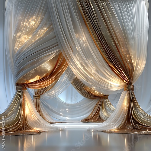 Beautiful ornate golden drapery high resolution picture
