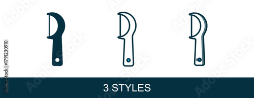 Filled outline Dental floss icon isolated on white background. Vector