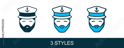 Filled outline Captain of ship icon isolated on white background. Travel tourism nautical transport. Voyage passenger ship, cruise liner. Vector