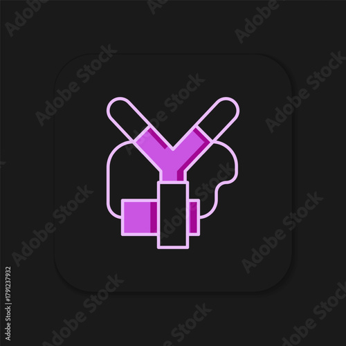 Filled outline Slingshot icon isolated on black background. Flat filled outline style with shadow. Vector