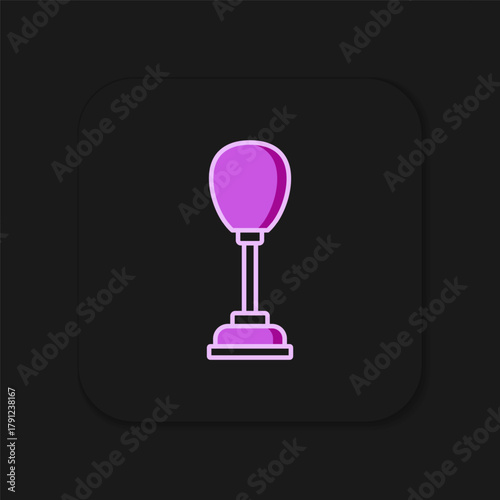 Filled outline Punching bag icon isolated on black background. Flat filled outline style with shadow. Vector