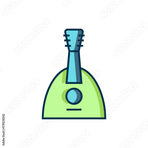 Filled outline Musical instrument balalaika icon isolated on white background. Flat filled outline style with shadow. Vector