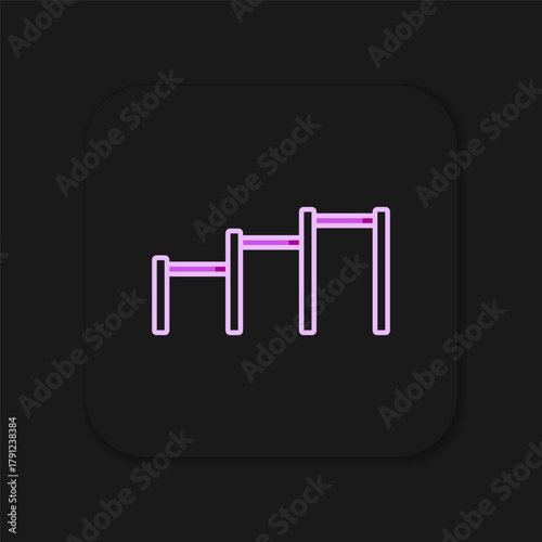 Filled outline Sport horizontal bar icon isolated on black background. Flat filled outline style with shadow. Vector