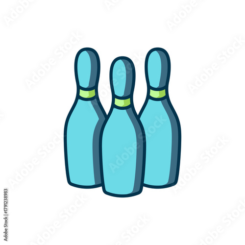 Filled outline Bowling pin icon isolated on white background. Juggling clubs, circus skittles. Flat filled outline style with shadow. Vector