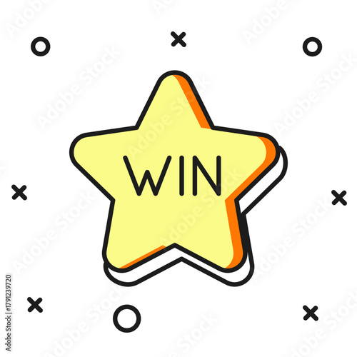 Filled outline Casino win icon isolated on white background. Flat filled outline style with shadow. Vector