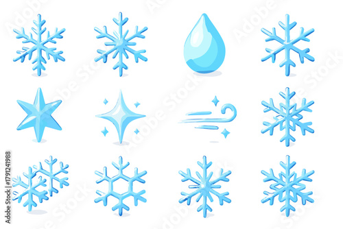 Full modern models text no d colors product icon vector snowflake chinese