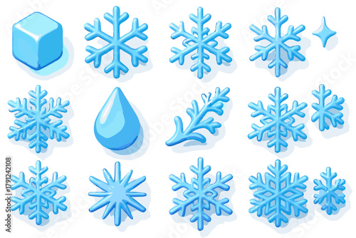 Warm models snowflake icon geometric digital cyrillic letters labels no vector d