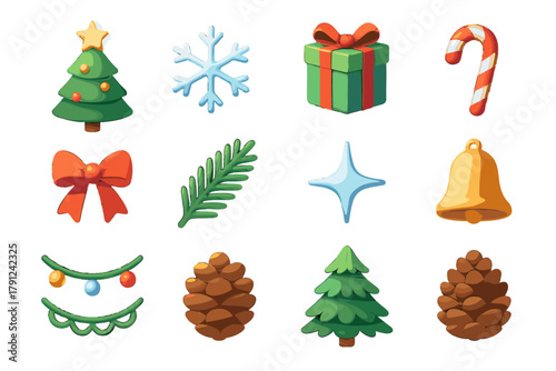 Christmas workstation icon cohesive modern letters clean d labels vector characters no