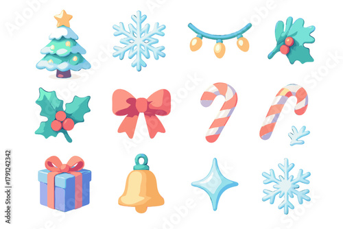 Letters christmas modern negative no flat text vector labels illustration snowy icon