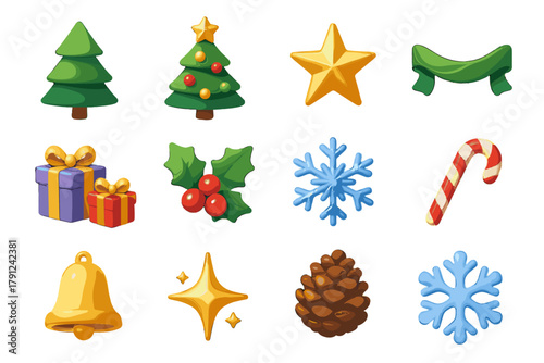 Christmas geometric digital icon letters models marks chinese vector full collection no