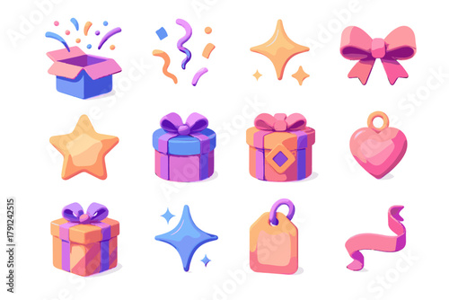 Icon box digital modern labels negative no models workstation d gift vector