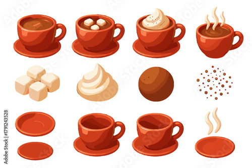 Cocoa product letters icon flat vector icons typography style cozy no geometric