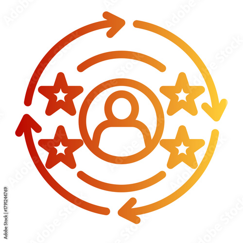 Agile Continuous Process Development icon from the Customer Development icon collection (Outline Gradient Style)