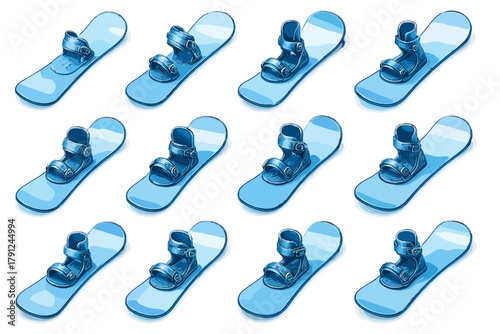 Set icons cohesive snowboard no minimal marks warm icon illustration vector labels