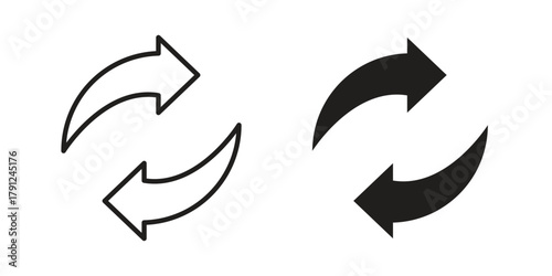 Exchange icons in outline, flat style. Vector EPS