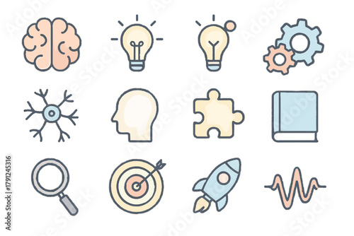 Letters cohesive speech learning layout no grid style vector icon icons modern