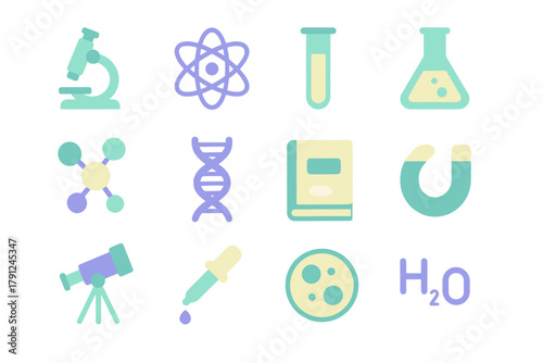 Icon cohesive cyrillic minimalist no science bubbles numbers text icons product vector