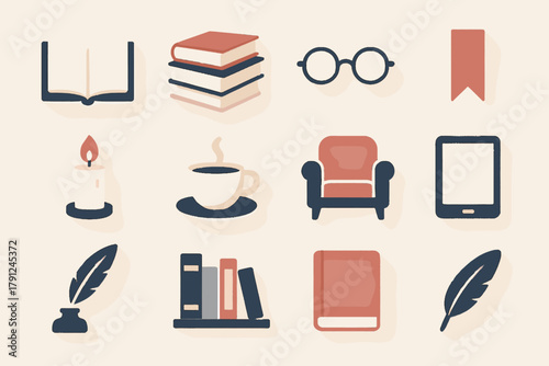 Digital icons geometric no letters vector warm collection reading typography icon punctuation