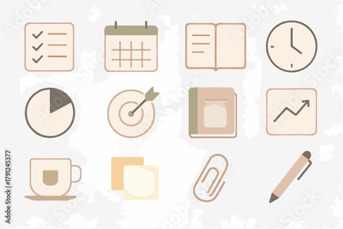 Speech study tools vector any marks icons minimalist modern cohesive punctuation no