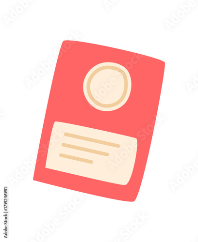 Flat poker card with bright style. Money game card for boardgame, table, and casino fun. Playing for entertainment and template hobby leisure.