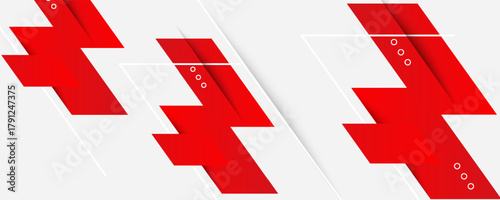 Abstract red and white banner design vector, dynamic sporty horizontal background template for media promotion or web banner