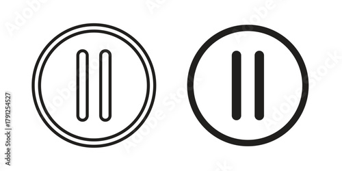 Pause icons in outline, flat style. Vector EPS