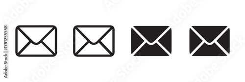 envelope icon variations outline filled solid vector collection