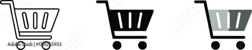 cart icon set outline silhouette two tone shopping ui vector pack