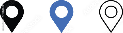 location pin symbols black red outline navigation markers