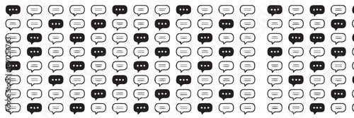 chat bubble icon set vector message speech outline filled