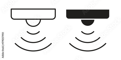 Sensor icons in outline, flat style. Vector EPS