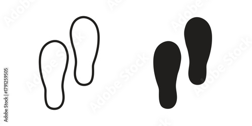 Soles icons in outline, flat style. Vector EPS