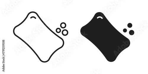 Soap icons in outline, flat style. Vector EPS