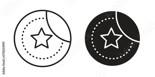 Sticker icons in outline, flat style. Vector EPS