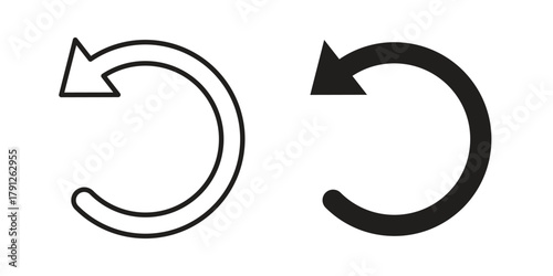 Undo icons in outline, flat style. Vector EPS