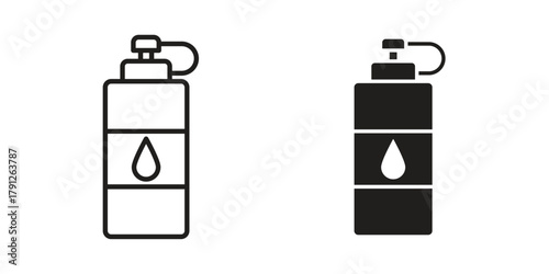 Water bottle icons in outline, flat style. Vector EPS