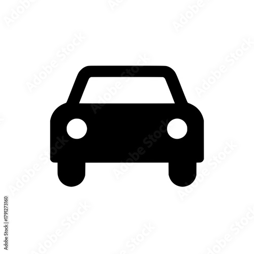 An illustrative car icon, symbolizing transport, represents modern mobility and design. The stark graphic evokes a sense of efficiency and simplicity. vector illustration