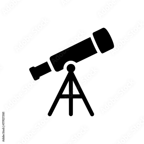 An illustrated Telescope, representing science, discovery and exploration, ready to look up at the universe.  vector illustration