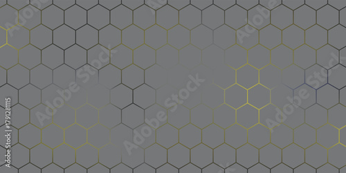 yellow hexagon seamless pattern Abstract hexagonal background